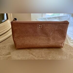 NWOT Kate Spade Rose Gold Glitter Cosmetic Bag